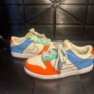 Kids Nike Dunk Low GS 101 Colorblock Casual Athletic Sneakers Shoes Size 3y GUC